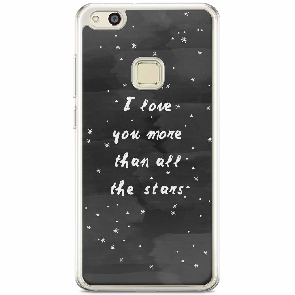 Huawei P10 Lite siliconen hoesje Stars love quote