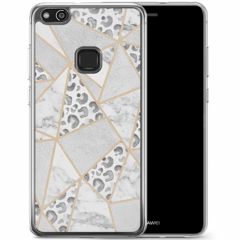 Casimoda Huawei P10 Lite siliconen hoesje - Stone & leopard print