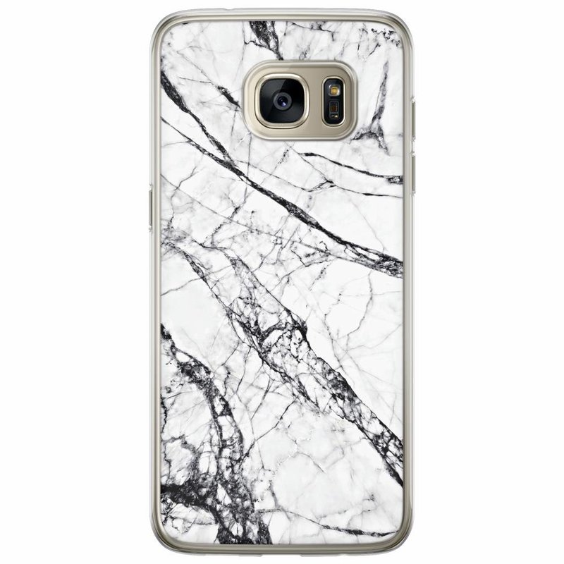 Casimoda Samsung Galaxy S7 Edge siliconen hoesje - Grijs marmer