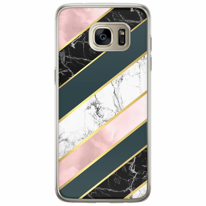 Casimoda Samsung Galaxy S7 Edge siliconen hoesje - Marble stripes