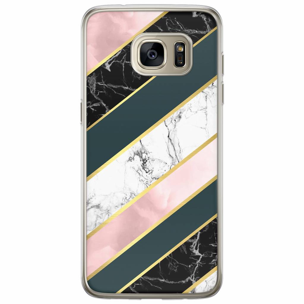 Samsung Galaxy S7 Edge siliconen hoesje - Marble stripes