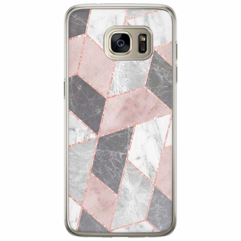 Casimoda Samsung Galaxy S7 Edge siliconen hoesje - Stone grid