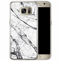 Casimoda Samsung Galaxy S7 Edge siliconen hoesje - Grijs marmer