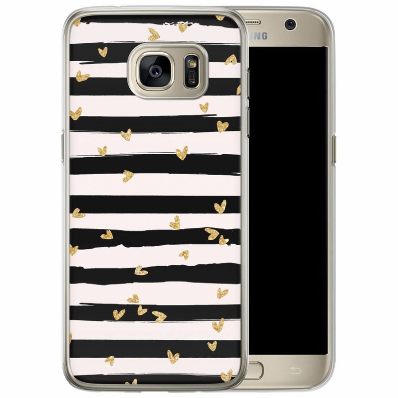 Casimoda Samsung Galaxy S7 Edge siliconen hoesje - Hart streepjes