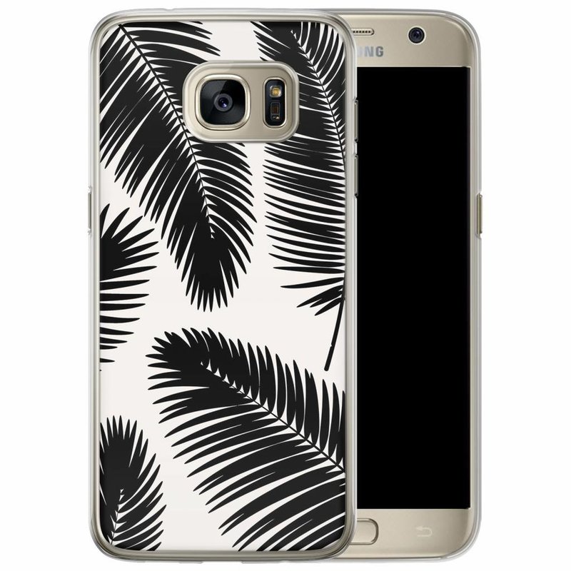 Casimoda Samsung Galaxy S7 Edge siliconen hoesje - Palm leaves silhouette