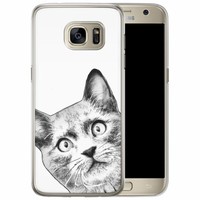 Casimoda Samsung Galaxy S7 Edge siliconen hoesje - Kiekeboe kat