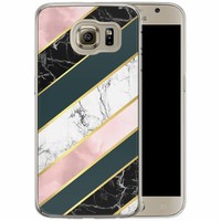 Casimoda Samsung Galaxy S6 siliconen hoesje - Marble stripes