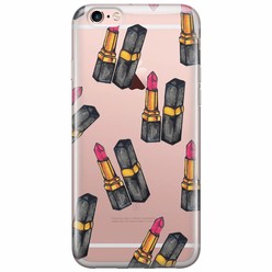 Casimoda iPhone 6/6s transparant hoesje - Lipstick print