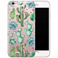 Casimoda iPhone 6/6s transparant hoesje - All over cactus print