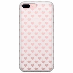 Casimoda iPhone 8 Plus/7 Plus transparant hoesje - Hartjes patroon