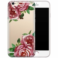 Casimoda iPhone 6/6s transparant hoesje - Rode rozen