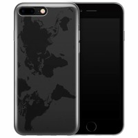 Casimoda iPhone 7 Plus transparant hoesje - Wereldmap