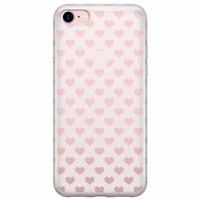 Casimoda iPhone 8/7 transparant hoesje - Hartjes patroon