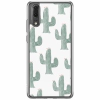 Casimoda Huawei P20 siliconen hoesje - Cactus print