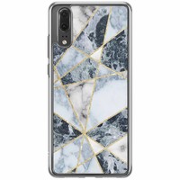 Casimoda Huawei P20 siliconen hoesje - Marmer blauw