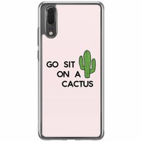 Casimoda Huawei P20 siliconen hoesje - Go sit on a cactus