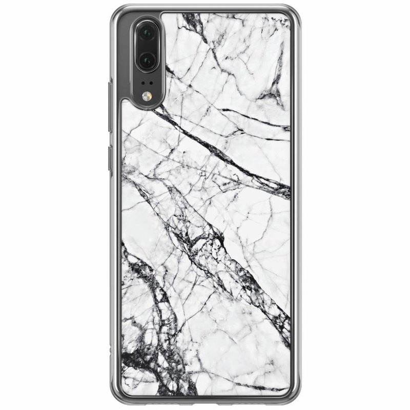 Casimoda Huawei P20 siliconen hoesje - Grijs marmer