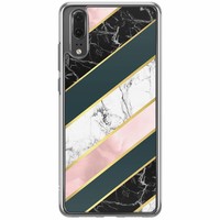 Casimoda Huawei P20 siliconen hoesje - Marble stripes