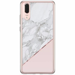 Casimoda Huawei P20 siliconen hoesje - Marmer roze