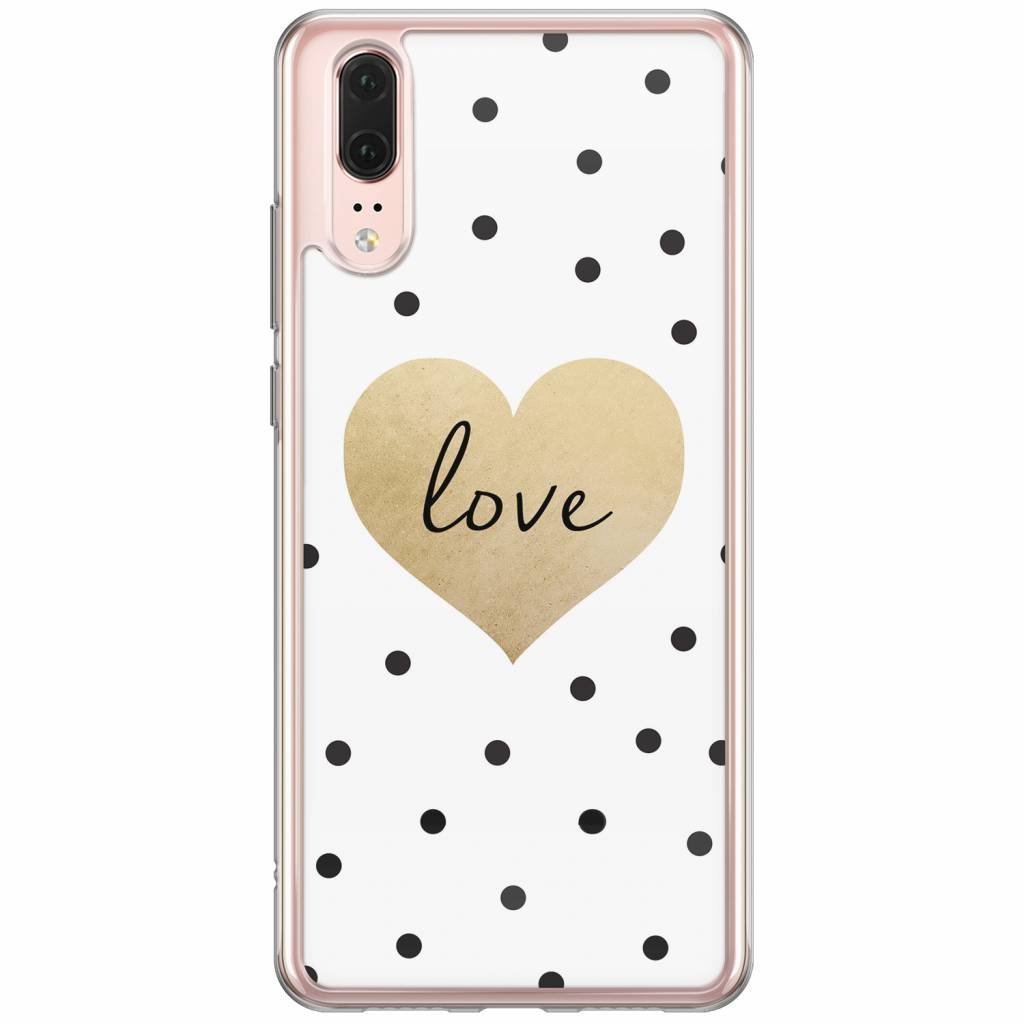 Huawei P20 siliconen hoesje - Love dots