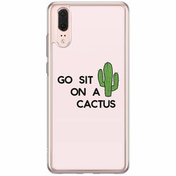 Casimoda Huawei P20 siliconen hoesje - Go sit on a cactus