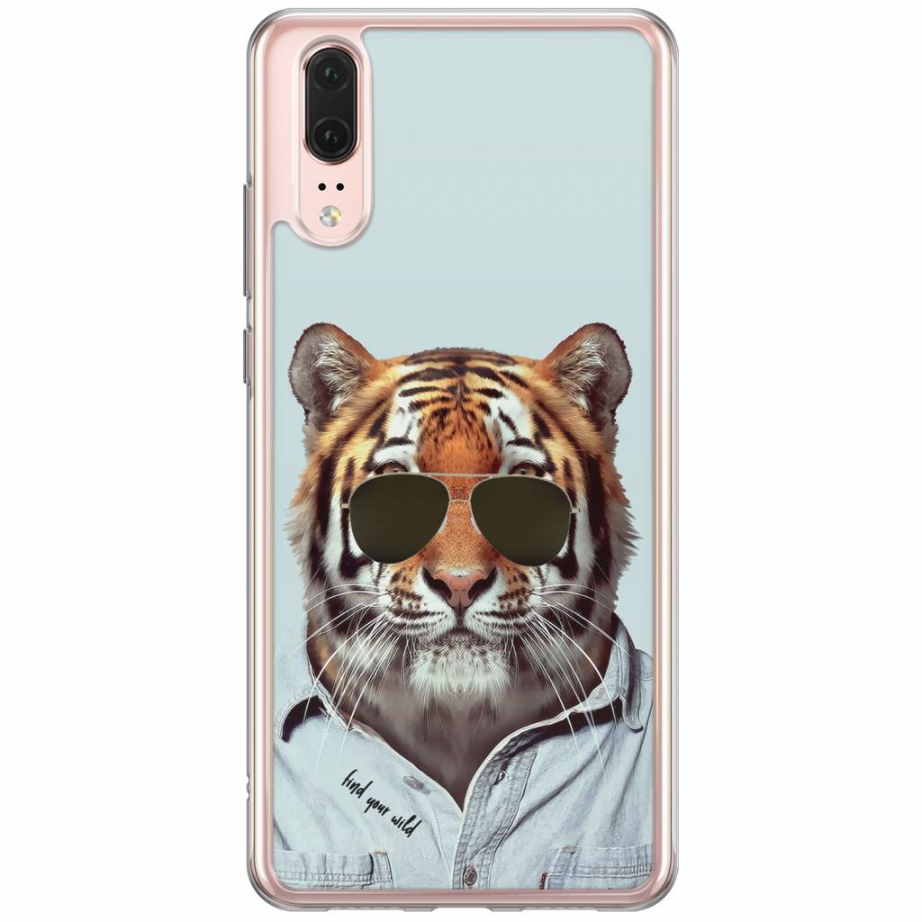Huawei P20 siliconen hoesje Tijger wild
