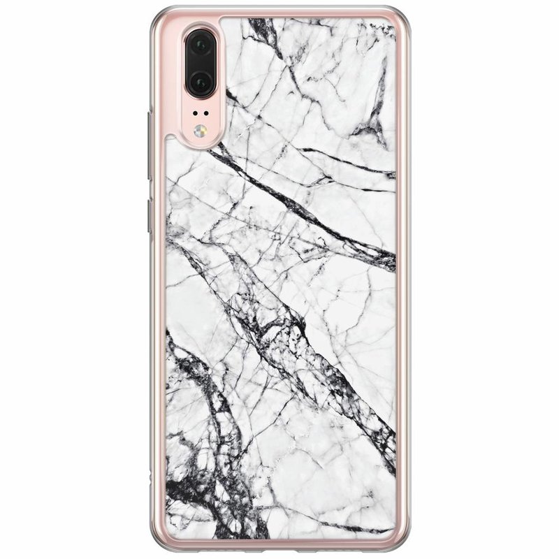 Casimoda Huawei P20 siliconen hoesje - Grijs marmer