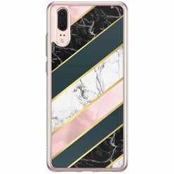 Casimoda Huawei P20 siliconen hoesje - Marble stripes