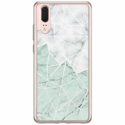 Casimoda Huawei P20 siliconen hoesje - Marmer mint mix