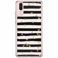 Casimoda Huawei P20 siliconen hoesje - Hart streepjes