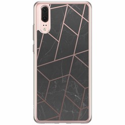 Casimoda Huawei P20 siliconen hoesje - Marble grid