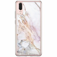 Casimoda Huawei P20 siliconen hoesje - Parelmoer marmer