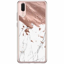 Casimoda Huawei P20 siliconen hoesje - Marble splash