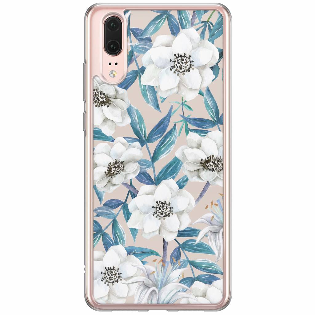 Huawei P20 siliconen hoesje - Touch of flowers