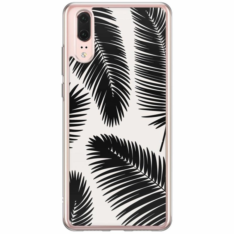 Casimoda Huawei P20 siliconen hoesje - Palm leaves silhouette