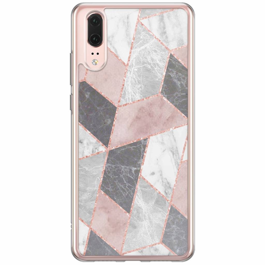 Huawei P20 siliconen hoesje - Stone grid