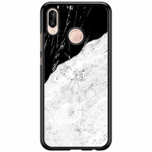 Casimoda Huawei P20 Lite hoesje - Marmer zwart grijs