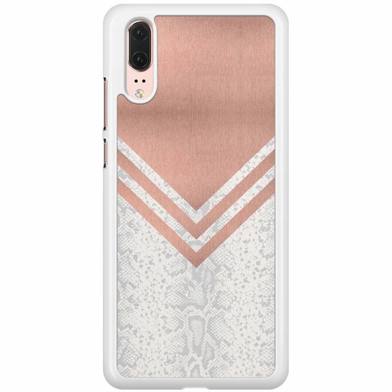 Casimoda Huawei P20 hoesje - Rose gold snake