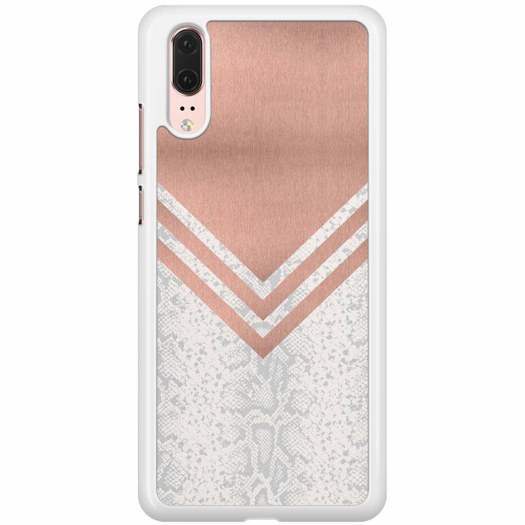 Huawei P20 hoesje Rose gold snake