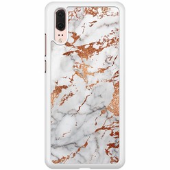 Casimoda Huawei P20 hoesje - Rose goud marmer