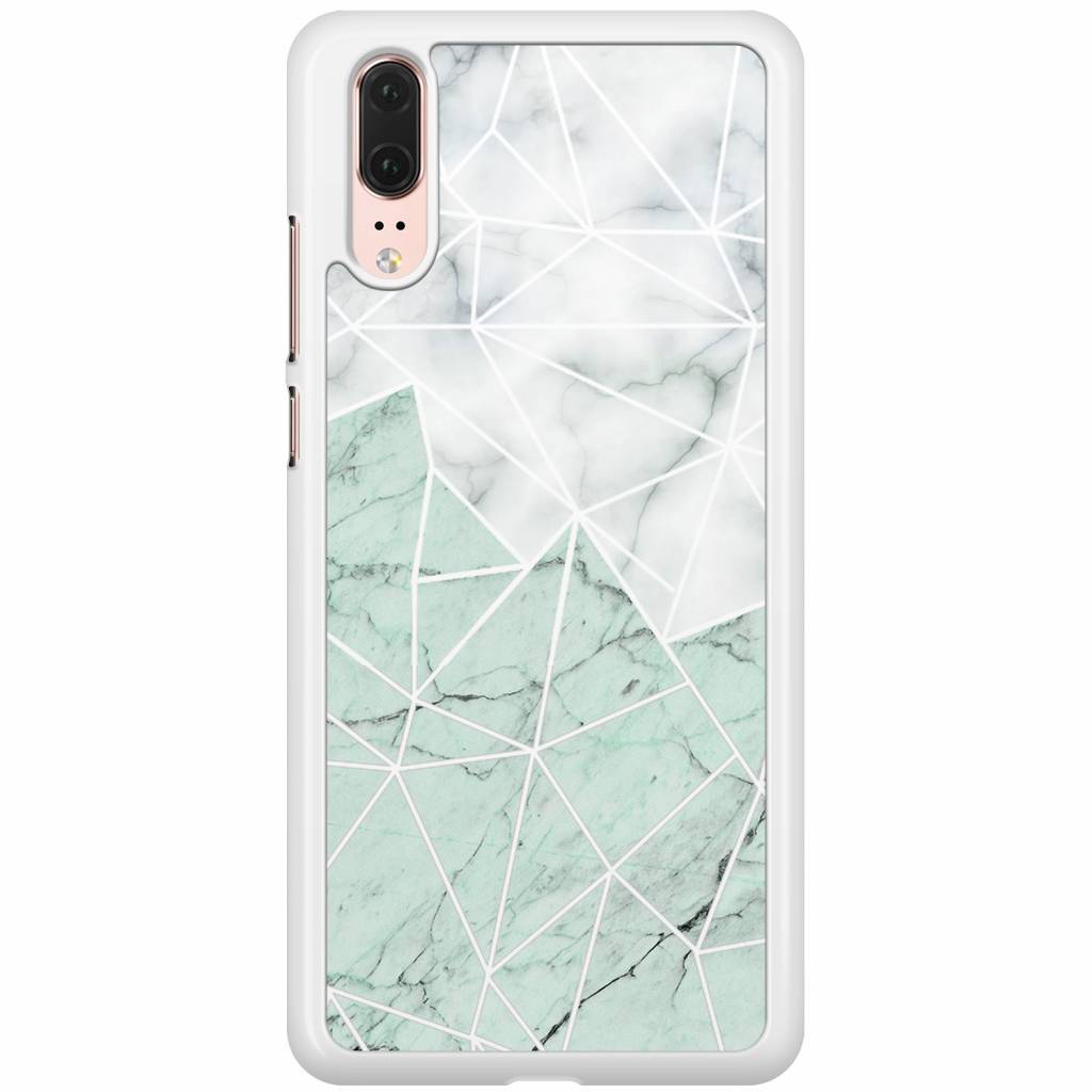 Huawei P20 hoesje Marmer mint mix