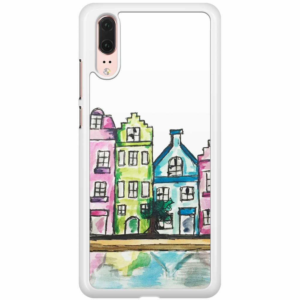 Huawei P20 hoesje Amsterdam grachtenpanden