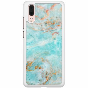 Casimoda Huawei P20 hoesje - Turquoise marmer
