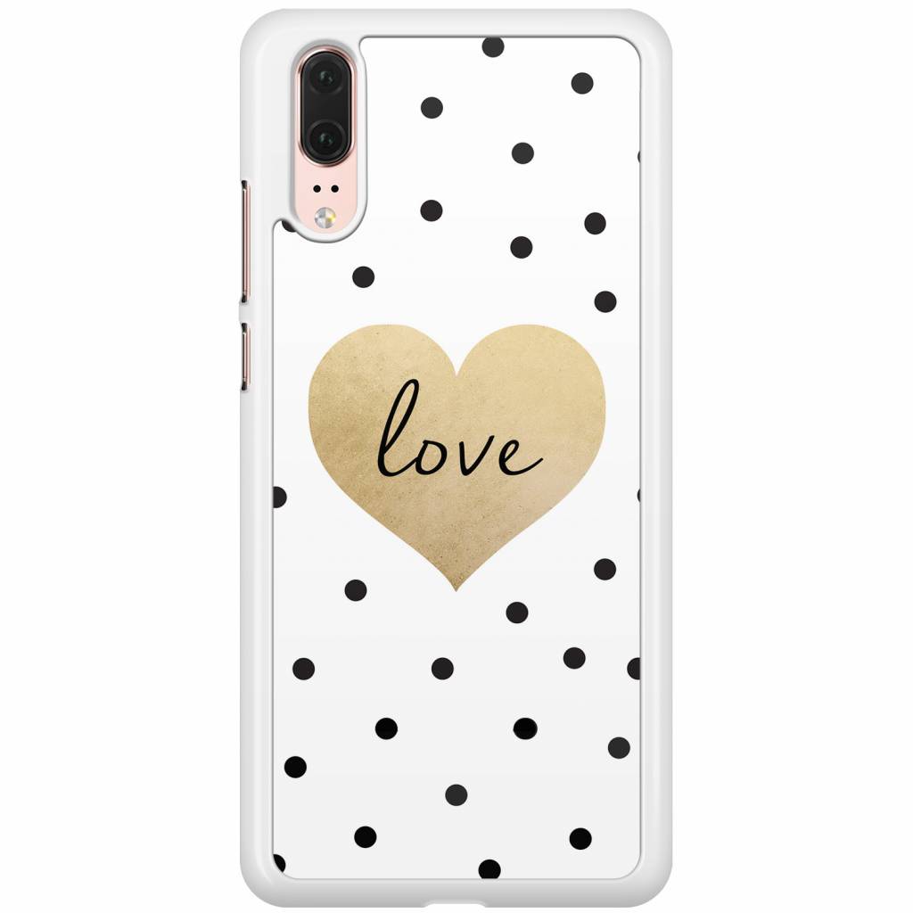 Huawei P20 hoesje Love dots