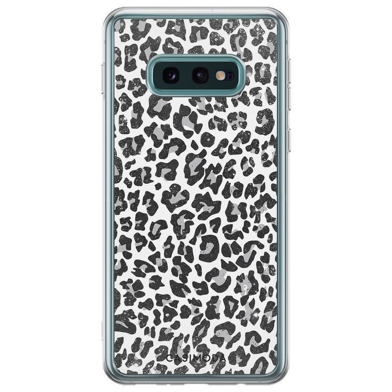 Casimoda Samsung Galaxy S10e siliconen telefoonhoesje - Luipaard grijs