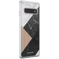 Casimoda Samsung Galaxy s10 siliconen hoesje - Marble wooden mix