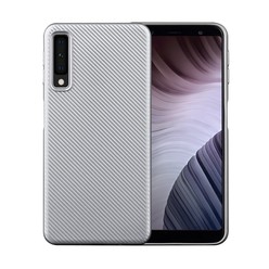 Casimoda Samsung Galaxy A7 2018 - Carbon zilver TPU hoesje