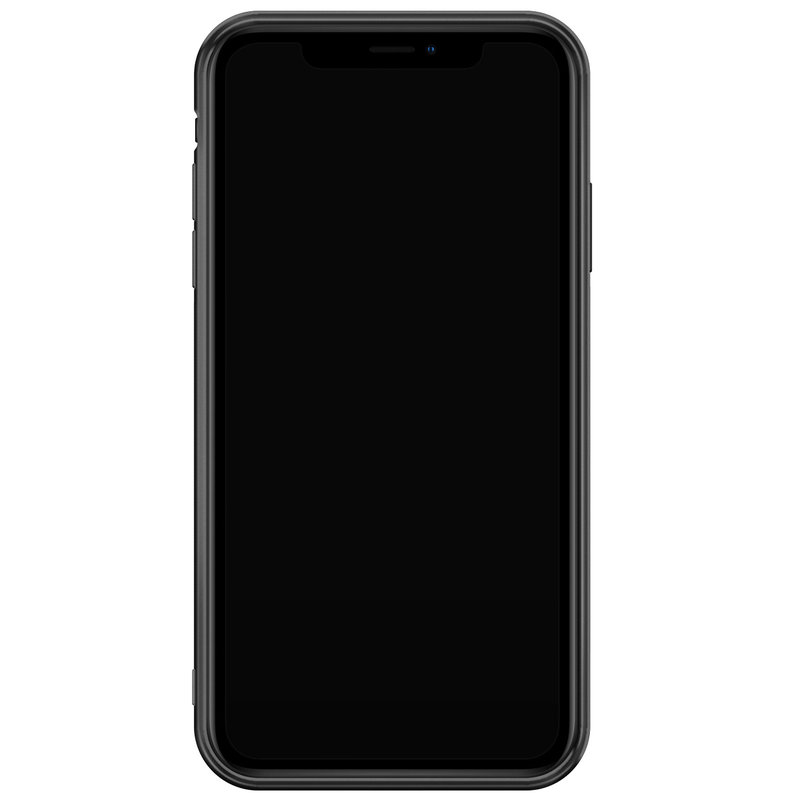 Casimoda iPhone XR glazen case naam - Marmer zwart blauw