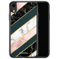 Casimoda iPhone XR siliconen hoesje - Marble stripes