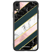 Casimoda iPhone XR siliconen hoesje - Marble stripes